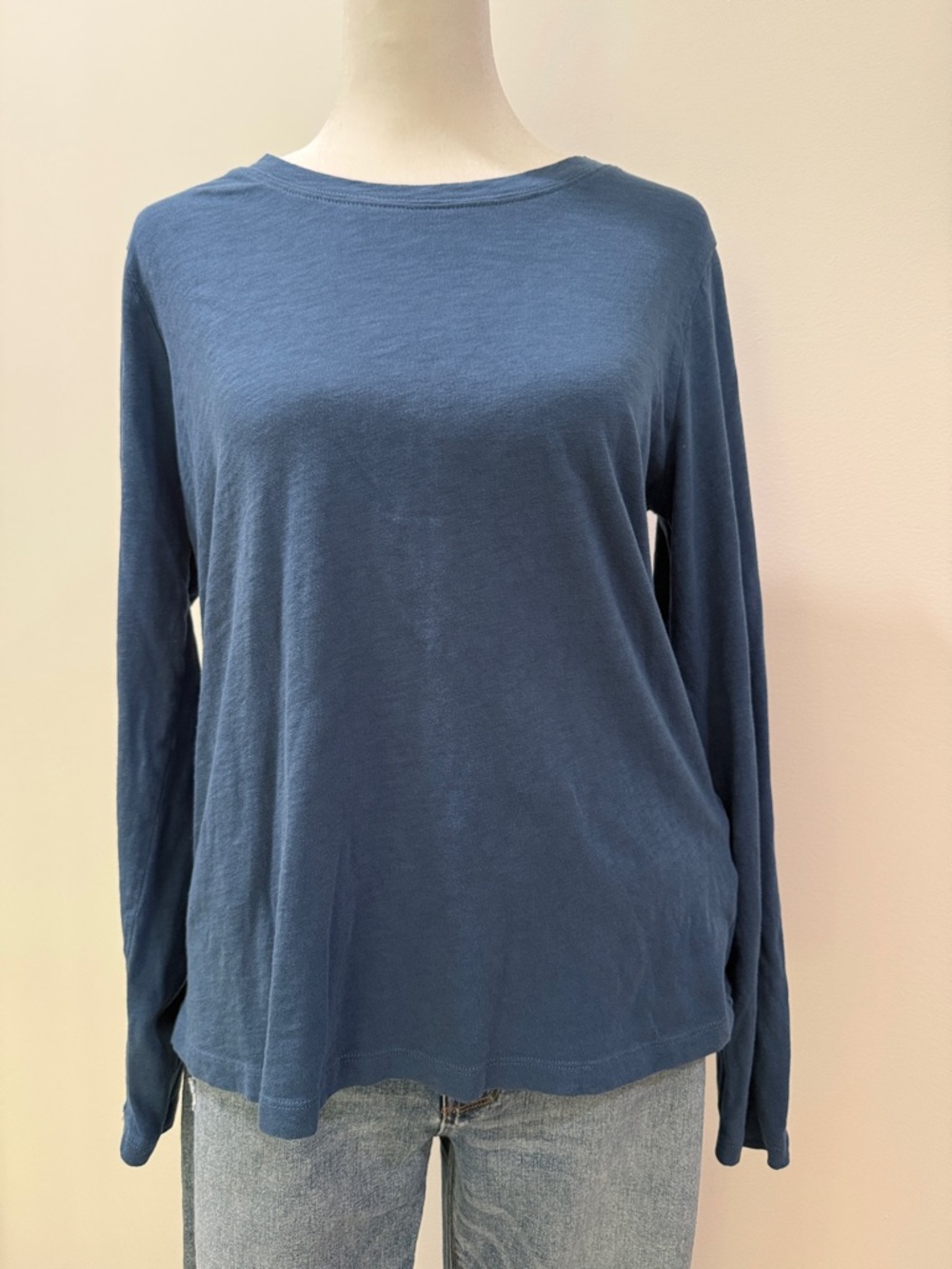J. Crew Long Sleeve Crewneck Top - Slate Blue